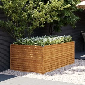 Fioriera Rialzata Da Giardino 196x100x69 Cm İn Acciaio Corten /