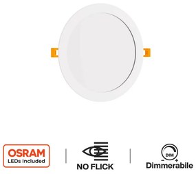 Pannello LED Rotondo 20W, 2.000lm, no Flickering, Foro Ø203-210mm, Dimmerabile Colore  Bianco Naturale 4.000K