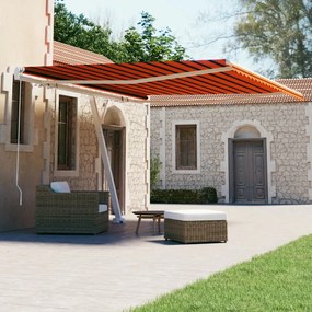 Tenda Da Sole Manuale Con Palo 400x300 Cm Arancione/marrone /