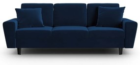 Divano blu allungabile e con contenitore con rivestimento in velluto 235 cm Kyoto – Cosmopolitan Design