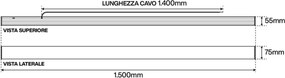 Lampada Lineare LED a Soffitto 55W 150cm Nera con driver Philips
