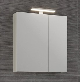 Kamalu - Specchio bagno contenitore 65 cm colore bianco opaco | LAC-EOLO-65