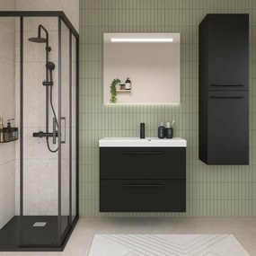 Mobile sottolavabo e lavabo Remix per vasca centrale nero opaco L 75 x H 57.7 x P 33 cm 2 cassetti