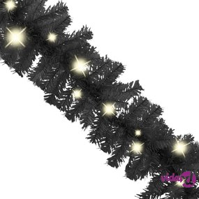 vidaXL Ghirlanda Natalizia con Luci a LED 5 m Nera