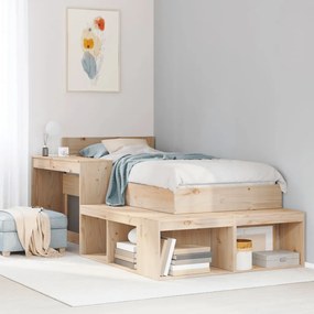 Letto Senza Materasso 75x190 Cm İn Legno Massello Pino /