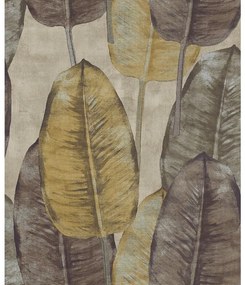 Carta da parati Tahiti Rubbertree  giallo / dorato, 53 cm x 10.05 m