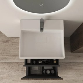Mobile da bagno sottolavabo Cortina L50 X P45 X H 79cm, cannettato, noce