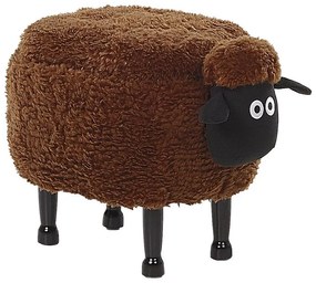 Pouf animaletto in tessuto marrone SHEEP Beliani