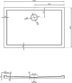 Mexen Flow piatto doccia rettangolare slim 100 x 80 cm, bianco lucido - 46R108010