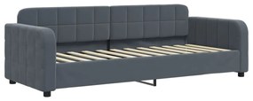 Divano letto con materasso grigio scuro 80x200 cm in velluto