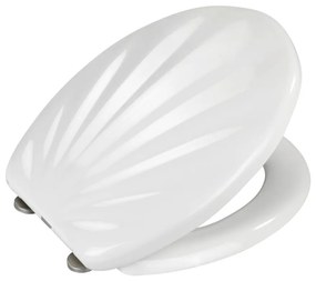 Sedile per wc bianco con chiusura facilitata Premium , 45,5 x 38 cm Sea Shell - Wenko