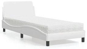 Letto con materasso bianco 90x200 cm in similpelle