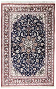 Ghom Tappeto 80 x 120 Blu (Iran) Annodato A Mano