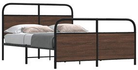 Giroletto Senza Materasso İn Metallo Rovere Marrone 140x190 Cm /