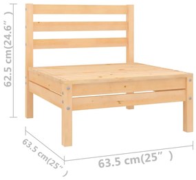 Set salotto da giardino 11 pz in legno massello di pino