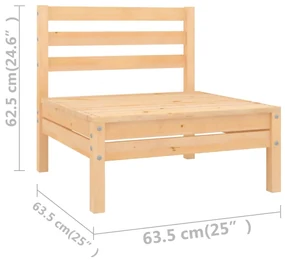 Set salotto da giardino 11 pz in legno massello di pino