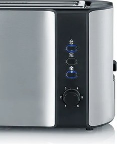 Severin AT 2590 - Tostapane a 4 fette, 1400 W/230 V, acciaio inox/nero