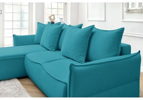 Divano letto angolare turchese (angolo sinistro) Leon - Bobochic Paris