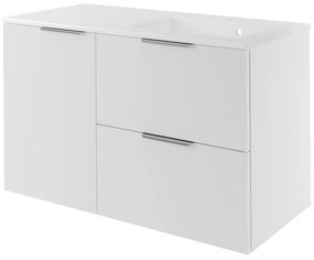 Mobile da bagno sospeso sotto lavabo L 105 x H 53 x P 45 cm rovere laminato satinato, 2 cassetti 2 ante MADERO Velvet