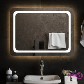 vidaXL Specchio da Bagno con Luci LED 80x60 cm