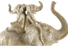 Statua Decorativa DKD Home Decor Elefante Dorato Resina (24 x 10 x 25,5 cm)