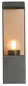 Lampada da parete esterna moderna grigio scuro con vetro fumé - Malios
