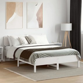 Giroletto Senza Materasso Bianco 140x200 Cm Legno Massello Pino /