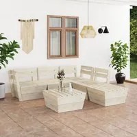 Set Divani da Giardino su Pallet 6 pz in Legno Abete Impregnato 3063722