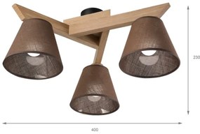 Brilagi - LED  Lampadario a plafone ANTHONY 3xE14/40W/230V quercia/marrone