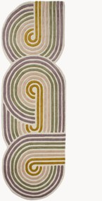Passatoia in lana fatta a mano con motivo in rilievo Spiral Shaped