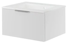 Mobile da bagno sotto lavabo Neo bianco laccato L 60 x H 32 x P 48 cm 1 cassetto, lavabo non incluso