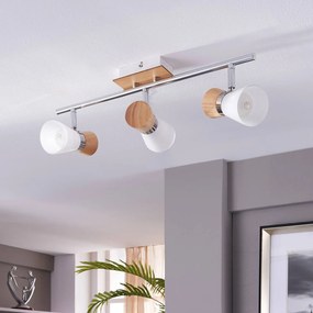 Plafoniera soffitto Vivica Lindby, dimmerabile, Legno scuro, Soggiorno / Sala da pranzo, Legno, Scandinavo, Plafoniera