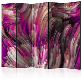 Paravento design Purple Energy II - Motivo a strisce rosa astratto e artistico