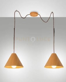 Esino sospensione noce 2 luci 3630-46-130