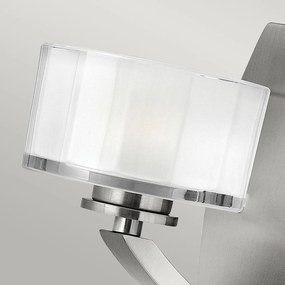 Applique Contemporanea Meridian Acciaio Nichel Spazzolato Vetro 1 Luce G9 3 Led