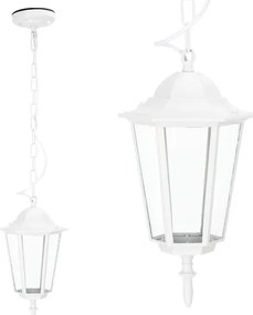 Lampadario da esterno a sospensione con catena 1xE27/60W/230V IP44 bianco