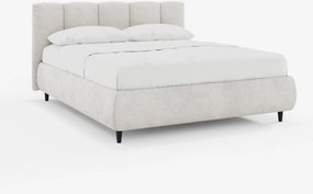 ARKAM letto imbottito con vano contenitore e testiera a lavorazione verticale - design shabby chic in tessuto certificato Oeko-Tex®
