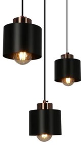 Lampadario a sospensione con filo OLENA 3xE27/60W/230V nero