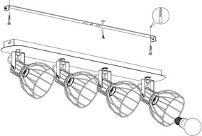 Eglo 98137 - Luce Spot SAMBATELLO 4xE27/40W/230V