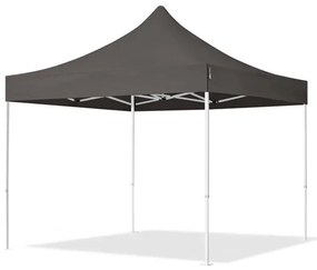 TOOLPORT 3x3m gazebo pieghevole con laterali (finestre), ECONOMY acciaio, grigio scuro - (59037)