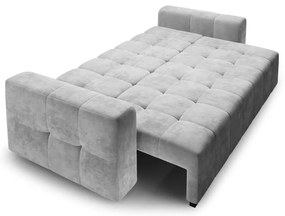 Divano letto in velluto grigio chiaro Luca - Milo Casa