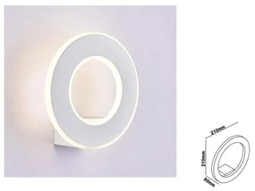 Applique Lampada LED da Muro Circolare 9W 3000K Carcassa Bianca IP20 Effetto Sole SKU-8225