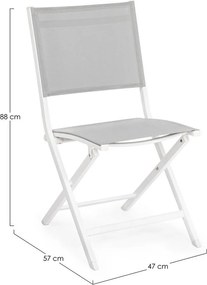 Sedia da esterno bianca in metallo Elin – Bizzotto