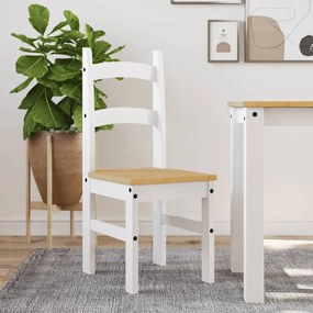 Sedie Da Pranzo 2 Pz Bianche 40x46x99 Cm Legno Massello Di Pino /