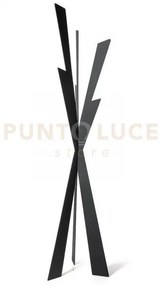 Appendiabiti in stile contemporaneo zeus nero in ferro 40x177cmh