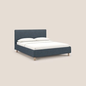 Serena letto contenitore salvaspazio scandinavo in tessuto fiammato impermeabile T03 blu