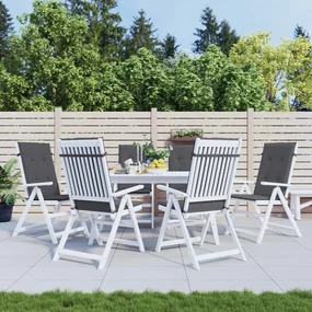 Cuscini Per Sedie 6 Pz Antracite 120x50x3 Cm İn Tessuto /