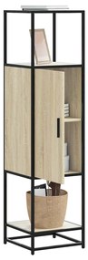 Credenza Rovere Sonoma 35,5x35x139 Cm Legno Multistrato Metallo /