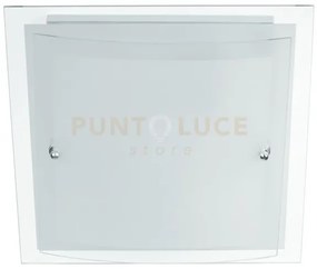 Plafoniera dritta e curva bianca 2 luci attacco e27 30x11x30cm