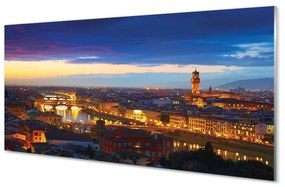 Quadro acrilico Italia Panorama Night Bridges 100x50 cm
